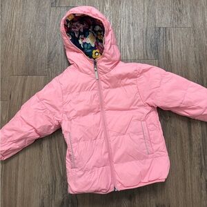 Pink Hooded Puffer Jacket reversible kids 5T